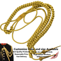 Aiguillette dorée et argentée allemande pour uniforme de cérémonie et cordon d'épaule en mylar
