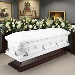 Ataúdes de hojas caídas de madera dura de estilo norteamericano de alta calidad Nuevos ataúdes al por mayor para funerales Envío internacional 3D - Product Image 4