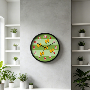 Reloj de Pared Analógico de Cuarzo Silencioso de 12 Pulgadas con Diseño de Pasta, Verde y Negro, Estilo Fresco para Decoración de Restaurantes, Cocinas y Cafeterías - Product Image 2