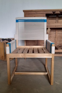 Silla de comedor de madera de teca maciza y tejido de cuerda sin cojín de KAG Furniture - Product Image 2