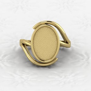 Base de Anillo Ovalada de Plata 925 Sólida de Alta Calidad, 10x14mm, para Relleno de Resina con Piedras Preciosas, para Joyería DIY y Recuerdos - Product Image 1