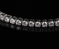 Bracelet Tennis en Argent Sterling avec Moissanite de Laboratoire, Design Infini Empilable, Plaqué Rhodium, Cadeau de Luxe pour Mariage et Fête, Unisexe