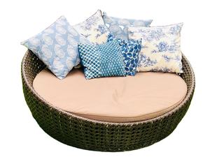 2022 moderne extérieur en osier transat Patio rotin chaise longue lune Style tissu pour plage hôtel école mobilier d'extérieur - Product Image 2