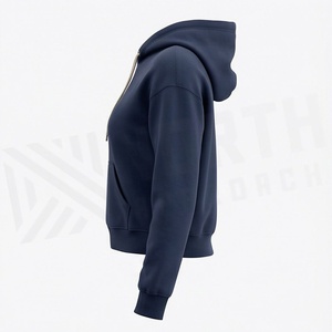 Sudaderas con Capucha Cortas de Forro Polar Oversize para Mujer, con Mangas Raglán Completas, Dobladillo Personalizado, Serigrafía y Colores Personalizables - Product Image 3
