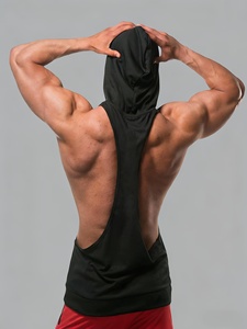 Mens Daily Workout Sleeveless Gym Hoodie Athletic Bodybuilding Tank Top Shirt - Product Image 2
