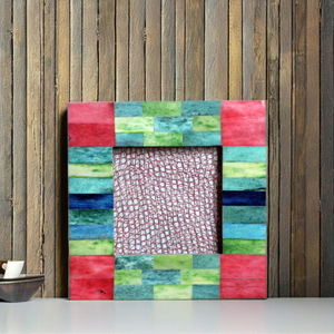 Cadre photo en MDF incrusté d'os fait à la main de haute qualité avec impression personnalisée Rectangle de table vertical - Product Image 4