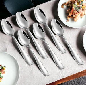 Cuillères de table réutilisables en acier inoxydable pour restaurants, hôtels, traiteurs, cuisines, cafés et usage domestique – Fournitures de vaisselle - Product Image 6