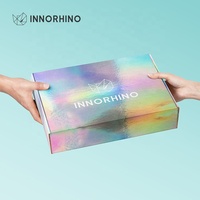 Boîte d'expédition personnalisée en carton ondulé avec lamination mate holographique étanche pour déballage e-commerce, cadeaux et artisanat |   Papier en rouleau plat