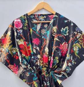 ชุดคลุมชายหาดผ้าฝ้ายลายดอกไม้สไตล์โบฮีเมียน ไซส์พลัส ชุดเดรสยาว - Product Image 2