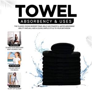 Toalla de Baño de Algodón Negro, Suave, Absorbente y Duradera, 580 GSM, Calidad de Hotel, 70x140 cm, Stock Europeo - Product Image 1