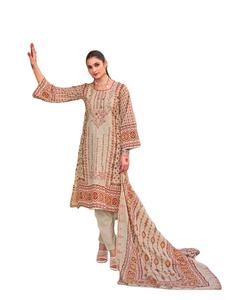 Originale puro cotone Malmal Dupatta con ricamo <span class=keywords><strong>Sami</strong></span> prato stampa abbigliamento indiano e pakistano con ricamo - Product Image 1