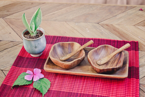 Tazón para servir de madera de teca, tazón de madera dura con vetas naturales, tazón para mezclar con vetas de madera, tazón de madera hecho a mano - Product Image 3