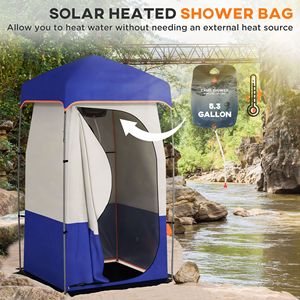 Tenda Doccia da Campeggio Blu Moderna, Rifugio Portatile per la Privacy, Borsa Doccia Solare, Pavimento Rimovibile, Acciaio/Alluminio, Borsa per il Trasporto Inclusa - Product Image 4