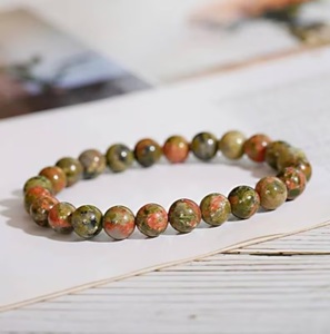 Natural Unakite <b>Bracelet</b> Green Pink Unakite Beaded <b>Bracelet</b> For <b>Healing</b> Reiki Energy Jewelry Wholesale 8mm - Product Image 5