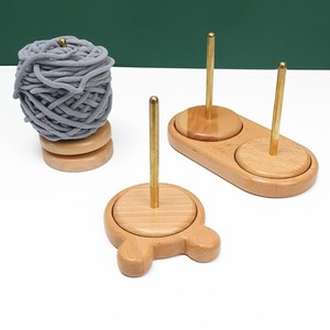 Wooden Double Yarn Holder Magnetic Rotating Yarn Ball Stand Anti Slip Knitting Crochet Rack <b>Desk</b> Organizer - Product Image 6