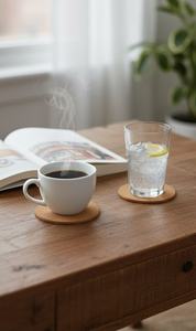 Posavasos Redondo de Madera Natural AG Elements, 4 Pulgadas, Resistente al Calor, Ecológico, 0.5 cm de Grosor - Product Image 3