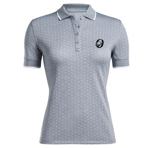 Polo de Mujer Gris con Estampado Sublimado, Manga Corta, Ropa Deportiva Elegante, Prenda Cómoda para Actividades al Aire Libre y Golf - Product Image 1