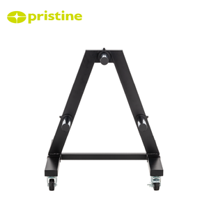 Modern Durable Cast Iron & Metal Stable A-frame Rolling Foldable Bumper <b>Plate</b> <b>Rack</b> with Wheels Commercial Gym Equipment Storage - Product Image 2