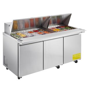 Frigorifero Commerciale da Cucina 72 Pollici 18,7 Cu. Ft. Tavolo Refrigerato per Preparazione Sandwich Mega Top con Frigorifero per 30 Vaschette - Product Image 1