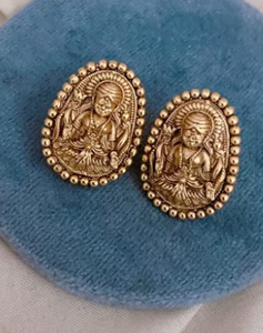 Pendientes de diseñador de calidad superior chapados en oro para templo, aspecto hermoso, perfecto para ropa de boda, ropa tradicional para mujer - Product Image 2