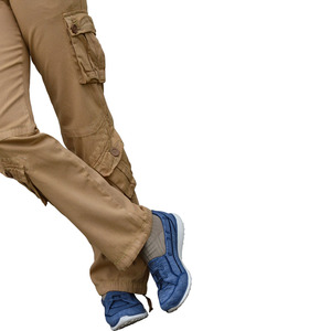 <b>Men's</b> Khaki Cargo <b>Pants</b> Straight Fit Multiple Pockets Canvas Material Casual Style Mid Waist Button Fly Autumn Wear - Product Image 2