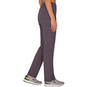 Pantalones Médicos Cargo para Mujer ING, Cintura Elástica Media, Pierna Recta, Múltiples Bolsillos, Aberturas Laterales, Tela Twill - Product Image 4