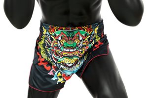 <b>Men</b> Thai Boxing <b>Short</b> Satin Elastic Waist Training Gym Kickboxing Lightweight Colorful Print top <b>mens</b> muay thai martial - Product Image 3