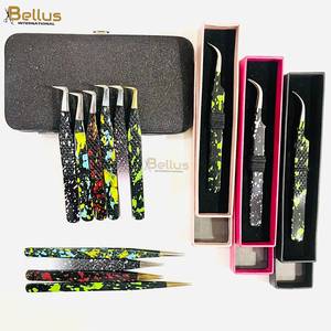 Wholesale Volume Lash Tweezers 45° 90° Color Coated Stainless Steel OEM ODM - Product Image 1