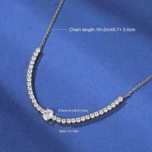 Collar de Tenis con Moissanita en Forma de Corazón, Nuevo Diseño, Joyería Fina para Mujer, Suministro del Fabricante - Product Image 4