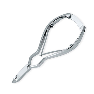 Pince à cuticules incurvée en acier inoxydable, à ouverture large, pointe fine et aiguisée, avec verrouillage arrière et double ressort - Product Image 4