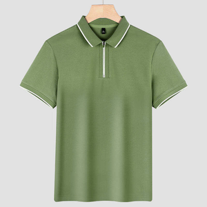 Chemise Homme JC Haute Qualité Nouvelle Collection Unie Imprimée Respirante Écologique en Tissu Piqué 100% Coton avec Fermeture Éclair - Product Image 3