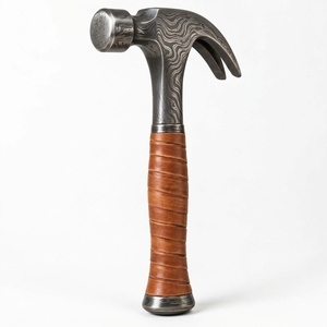 Marteau en acier de Damas, artisanat fait main, motif décoratif, acier forgé de qualité supérieure, tête métallique, pièce de collection - Product Image 1