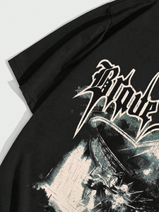 เสื้อยืดโอเวอร์ไซส์ทรงบ็อกซี่ ตัดเย็บแบบดรอปโชว์เดอร์ ขอบดิบ ผ้าฝ้าย 100% สกรีนลายตามสั่ง สำหรับผู้ชาย จากผู้ผลิตยอดนิยม - Product Image 5