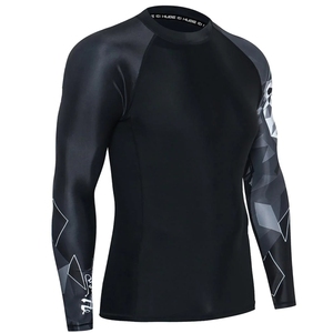 เสื้อแรชการ์ดแขนยาว Cody Luna สำหรับผู้ชาย สีดำ พิมพ์ลายแบบ Heat-Transfer แห้งเร็ว ป้องกันรังสียูวี เสื้อกีฬา โพลีเอสเตอร์/ไนลอน - Product Image 1