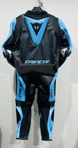 Traje de Motocicleta de Cuero Genuino para Hombre, Manga Larga, Bloques de Color Negro y Azul, Secado Rápido, Transpirable, con Serigrafía, Ropa de Carreras - Product Image 3