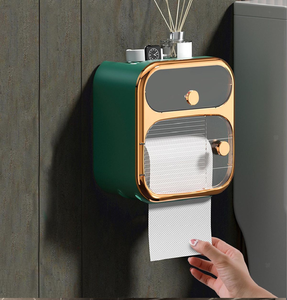 Boîte en métal blanc minimaliste à poser sous l'armoire pour un distributeur de mouchoirs ou de serviettes peu encombrant. Disponible à prix de gros. - Product Image 3