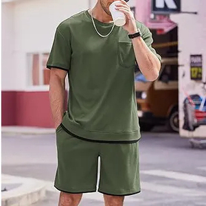 <b>Top</b> trending best quality Men Shorts Sets Short Sleeve T Shirt Shorts Solid Wholesale price high demanding best manufacturing - Product Image 6