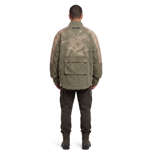 Veste de chasse en toile surdimensionnée personnalisée OEM pour hommes, style vintage matelassé en nylon, streetwear, manteau cargo utilitaire, fabricant de Sialkot - Product Image 2