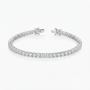 Magnifique bracelet tennis en or massif 10K 14K 18K certifié IGI, couleur DEF, clarté VS VVS, diamant de laboratoire rond brillant - Product Image 4