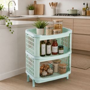 Three-Layer Durable Heavy Duty <b>Plastic</b> Anti-Tipping Waterproof Storage <b>Rack</b> Organizer Stackable Modern Multifunction Minimalist - Product Image 1
