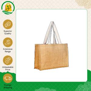 Wholesale Exporter Selling High Quality Reusable Waterproof Jute Grocery Tote <b>Bags</b> with Geometric Pattern for Sale - Product Image 2