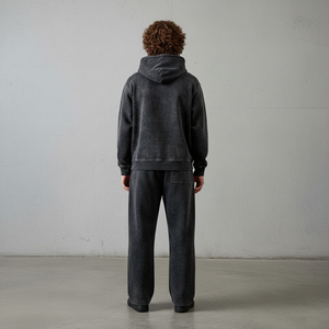 Ensemble 2 pièces pour homme, coupe ample, imprimé, délavé, à capuche, jambe large, style streetwear vintage, confortable, 100 % coton, haute qualité - Product Image 5