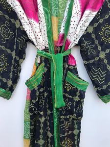 Robe Kimono Vintage en Soie Poli Robe de chambre élégante en mousseline de soie pour vêtements de nuit de mariée pour femmes - Product Image 2