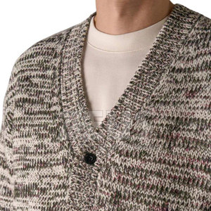 Nouvelle Arrivée Cardigan Homme en Maille Fine Coupe Droite Boutonné Manches Longues Couleur Unie Col en V Côtelé Pull Décontracté Quotidien - Product Image 6
