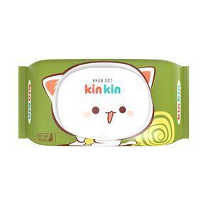 Lingettes humides Kinkin pour bébé, écologiques, 100 pièces, non tissées, antibactériennes, prévention des érythèmes, chlorhexidine digluconate - Product Image 1