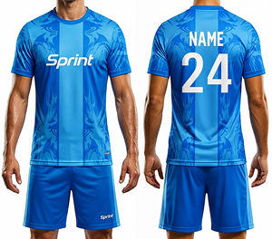Ensemble de maillots de football deux pièces personnalisés de haute qualité nouveau design d'uniforme de football personnalisé avec technologie de coupe automatisée - Product Image 1