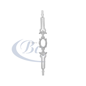 Barandilla de Escalera Resistente de Hierro Fundido Gris, Altamente Pulido, Ajustable, Sin Marco, Resistente al Óxido/Agua, Diseño Ornamental - Product Image 1