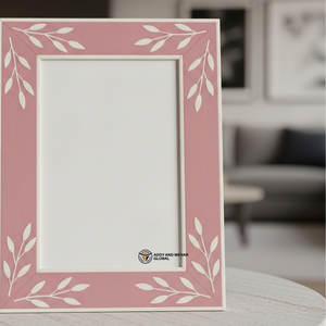 Luxury Handmade Creative Floral Inlay Photo <b>Frame</b> in Blush and Contemporary Pink Contemporary <b>Design</b> - Product Image 2
