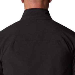 Veste en polaire noire pour homme, fermeture éclair, col montant, couleur unie, coupe-vent, polyester, coupe classique, pour l'automne - Product Image 4
