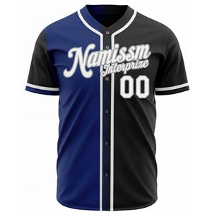 Maillot de baseball imprimé numériquement style dégradé personnalisé, respirant, style hip-hop, avec logo et nom brodés pour hommes et jeunes - Product Image 2